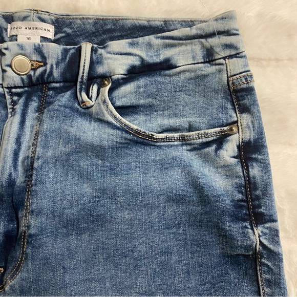 NWT Good American Good Waist Crop High Waist Raw Hem Stretch Jeans 16 - Picture 5 of 14